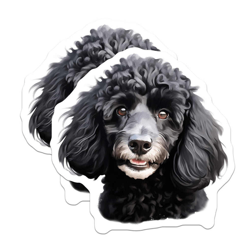 (2 Pack) Black Poodle Dog Magnets - Poodle Owner - Pet Lover Gift Idea - 5 Inches On Longest Side - Thick Durable Magnet - Made in USA - MAG28779