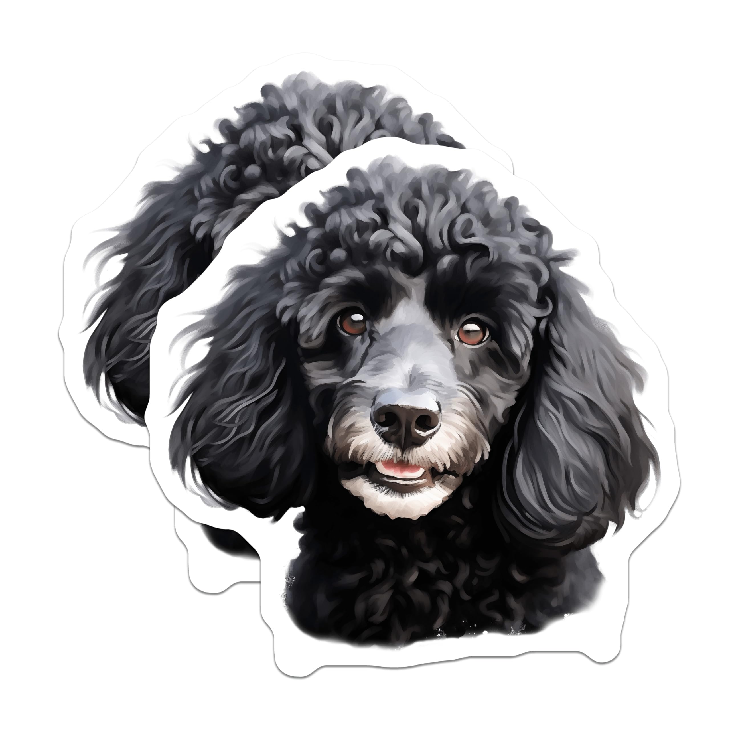 (2 Pack) Black Poodle Dog Magnets - Poodle Owner - Pet Lover Gift Idea - 5 Inches On Longest Side - Thick Durable Magnet - Made in USA - MAG28779