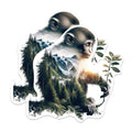 (2 Packs) Chimp with Mountains and Nature Stickers - Nature Outdoors Animal Decals - 5 Inches On Longest Side - Premium Vinyl Decal - Sticks to Any Smooth Flat Surface - Made in USA - BMCS2277