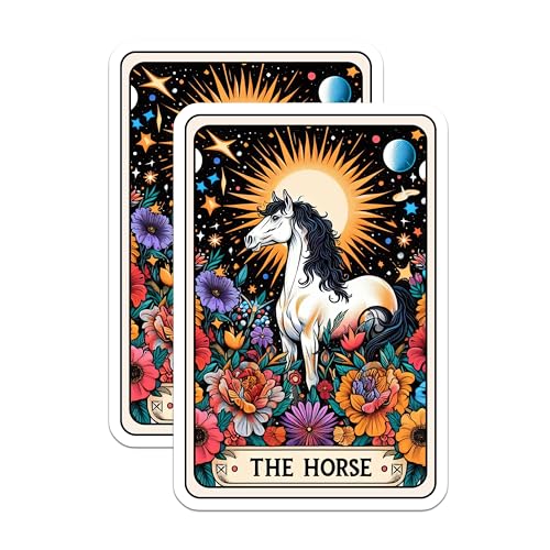 (2 Pack) The Horse Magnets - Beautiful Floral Art - Sun and Stars Magnet - 5" On Longest Side - for Cars, Fridges, Toolboxes - Made in USA - MAG4468