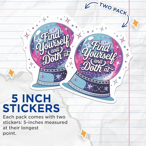 (2 Pack) Inspirational Stickers - Quote Decal - Motivational Sticker for Laptop Water Bottle - 5" On Longest Side - Sticks to Smooth Flat Surfaces - Made in USA - BMCS6685