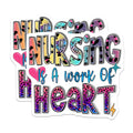 (2 Pack) Nursing Magnets - Nursing is A Work of Heart - Leopard Print Nurse Magnet - 5" On Longest Side - Premium Magnet - for Cars, Refrigerators, Toolboxes, Lockers - Made in USA - MAG18576