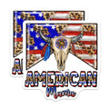 (2 Pack) American Mama Magnets - Patriotic Skull Art - Western Country Decor - 5 Inches On Longest Side - Thick Durable Magnet - Made in USA - MAG25795