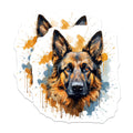 (2 Pack) German Shepherd Magnets - Watercolor Dog Art - Pet Lover Home Decor - 5 Inches On Longest Side - Thick Durable Magnet - Made in USA - MAG27010