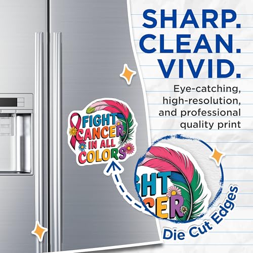 (2 Pack) Fight Cancer in Magnets Magnets - Cancer Support Magnet - 5" On Longest Side - Made in USA - Sticks to Refrigerators & Metal Surfaces - MAG8747