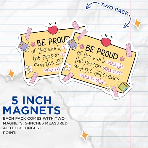 (2 Pack) Be Proud Magnets - Inspirational Quote - Motivational Sign Magnet - Positive Thinking Magnet - 5" On Longest Side - for Cars, Fridges, Toolboxes - Made in USA - MAG4434