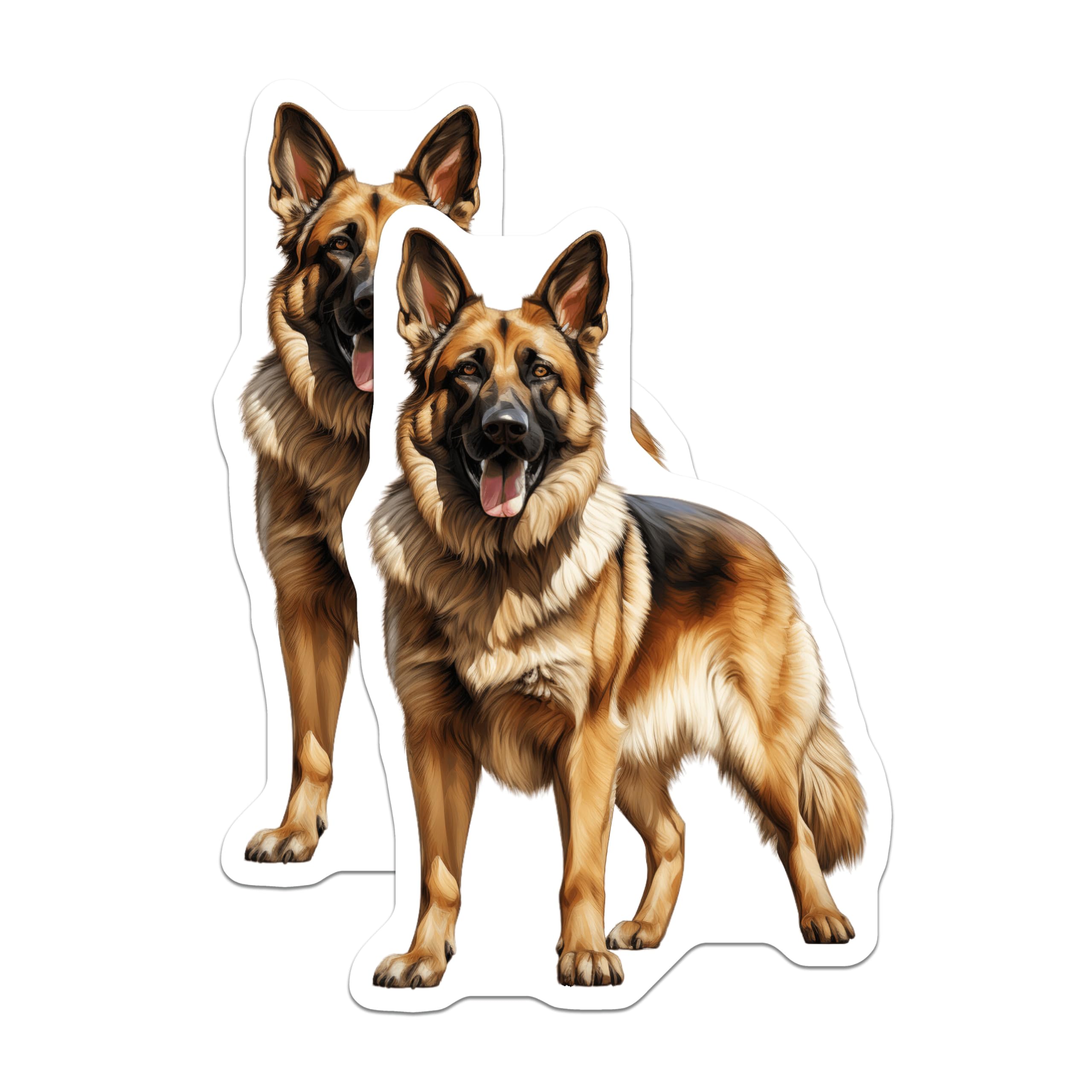 (2 Pack) German Shepherd Magnets - Majestic Dog Breed Art - Canine Kitchen Decor for GSD Owner - 5 Inches On Longest Side - Thick Durable Magnet - Made in USA - MAG30198