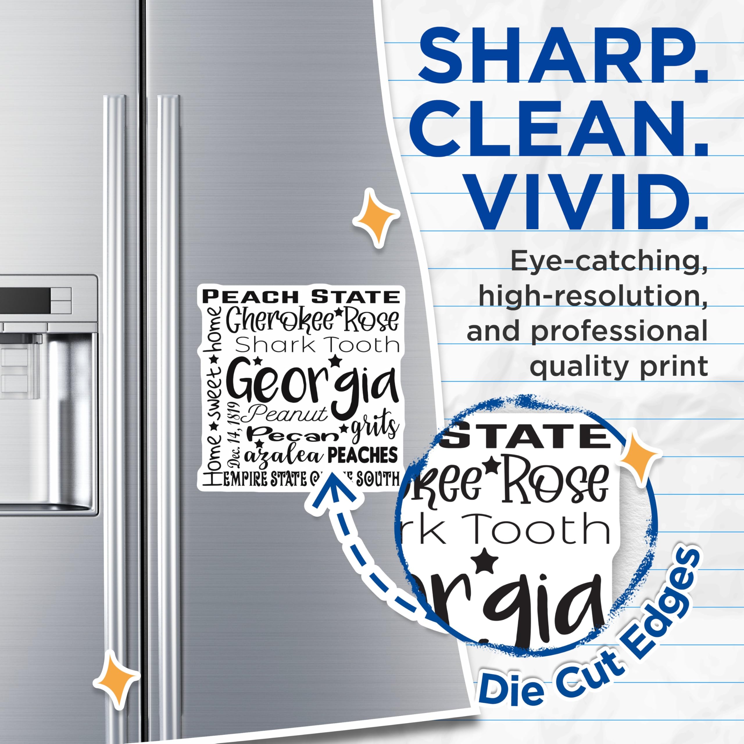 (2 Pack) Georgia State Magnets - Souvenir Refrigerator Magnets - Travel Theme Accessories - 5" On Longest Side - Premium Magnet - for Cars, Refrigerators, Toolboxes, Lockers - Made in USA - MAG18267