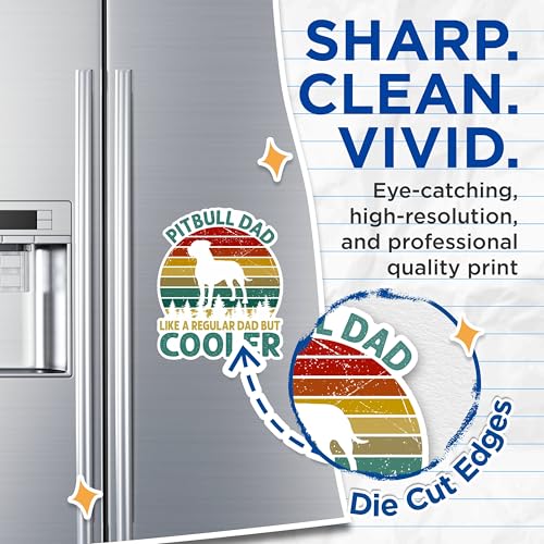 (2 Packs) Pitbull Dad Like A Regular Dad But Cooler Magnets - Pitbull Dog Breed Magnets - 5 Inches On Longest Side - Premium Magnet - for Fridges, Toolboxes, Cars - Made in USA - MAG2389