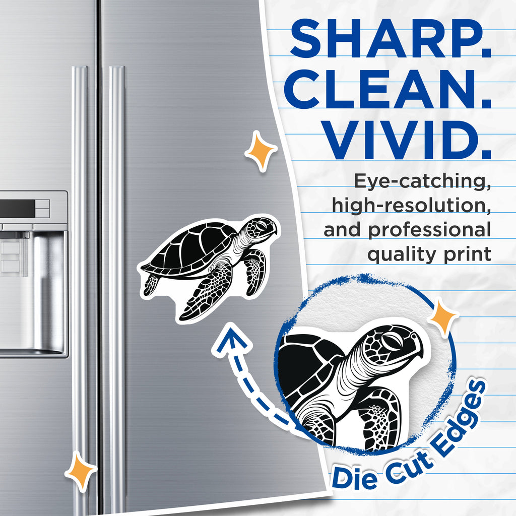 (2 Pack) Sea Turtle Magnets - Ocean Animal Fridge Decor - Coastal Living Art - 5 Inches On Longest Side - Thick Durable Magnet - Made in USA - MAG37215