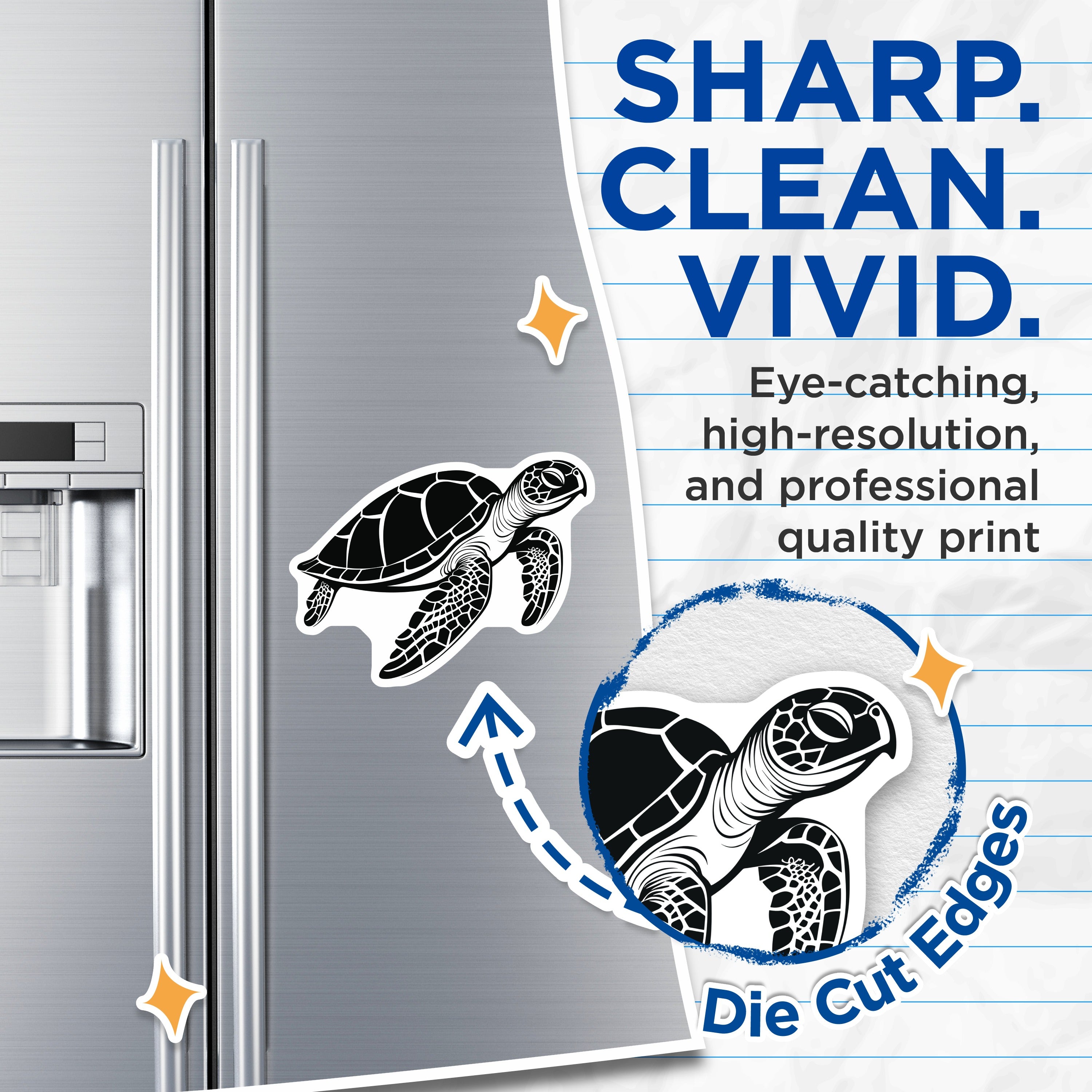 (2 Pack) Sea Turtle Magnets - Ocean Animal Fridge Decor - Coastal Living Art - 5 Inches On Longest Side - Thick Durable Magnet - Made in USA - MAG37215