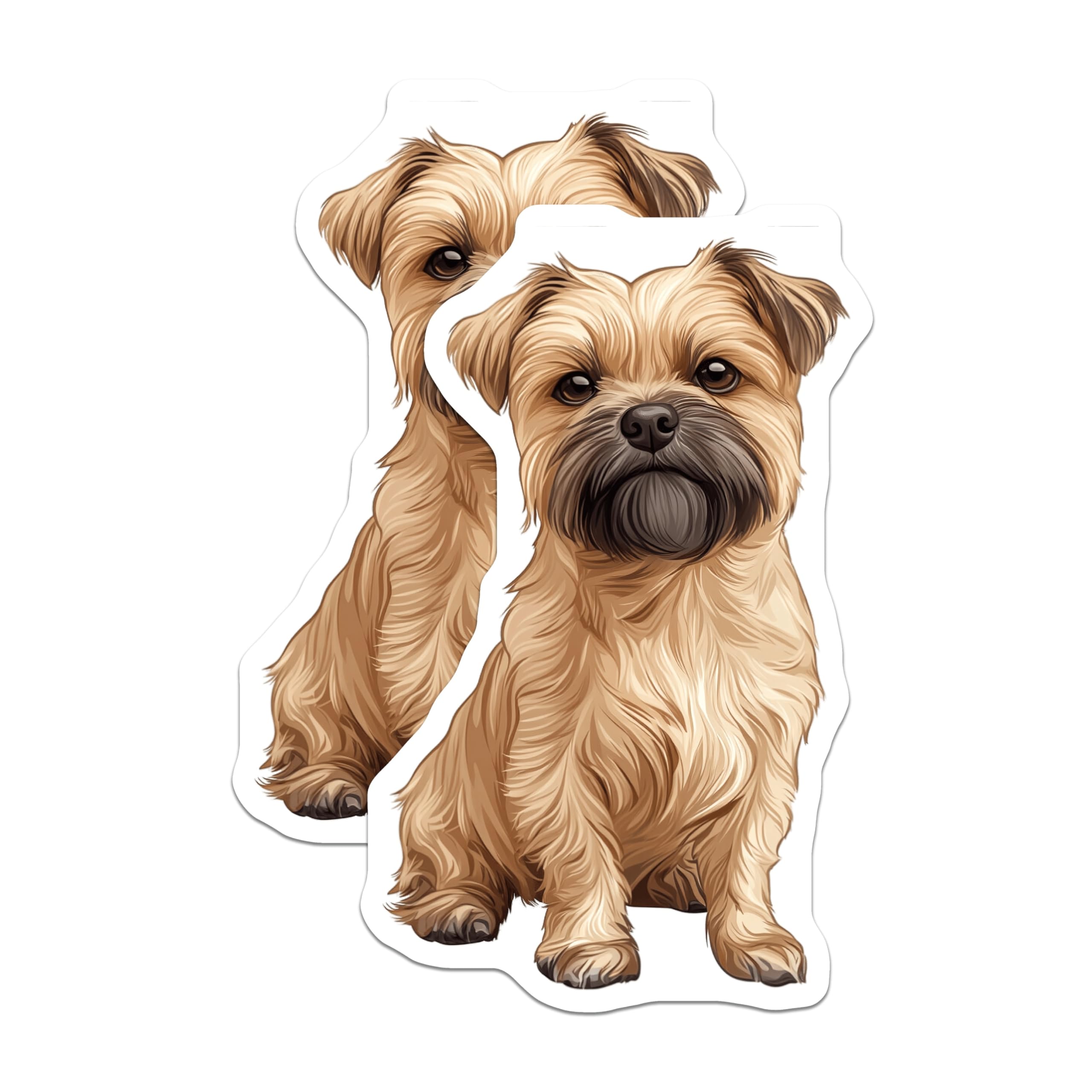 (2 Pack) Cute Terrier Dog Magnets - Fluffy Canine Refrigerator Decor - Pet Owner Kitchen Display - 5 Inches On Longest Side - Thick Durable Magnet - Made in USA - MAG27666