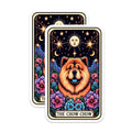 (2 Pack) Chow Chow Dog Stickers - Cute Floral Dog Stickers - Starry Night Dog Stickers - 5" On Longest Side - Sticks to Smooth Flat Surfaces - Made in USA - BMCS4812
