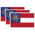 (3 Pack) Georgia Flag Decals - State Pride Stickers - Laptop Decal - Peach State - USA Georgia - 3 Inches On Longest Side - Easy Peel & Apply - Made in USA - 3MCS0182