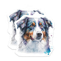 (2 Pack) Watercolor Australian Shepherd Magnets - Aussie Dog Art - Pet Lover Fridge Decor - 5 Inches On Longest Side - Thick Durable Magnet - Made in USA - MAG28443