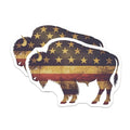 (2 Pack) American Buffalo Stickers - Patriotic Animal Decals - Vintage USA Bison - 5" On Longest Side - Sticks to Smooth Flat Surfaces - Made in USA - BMCS9568