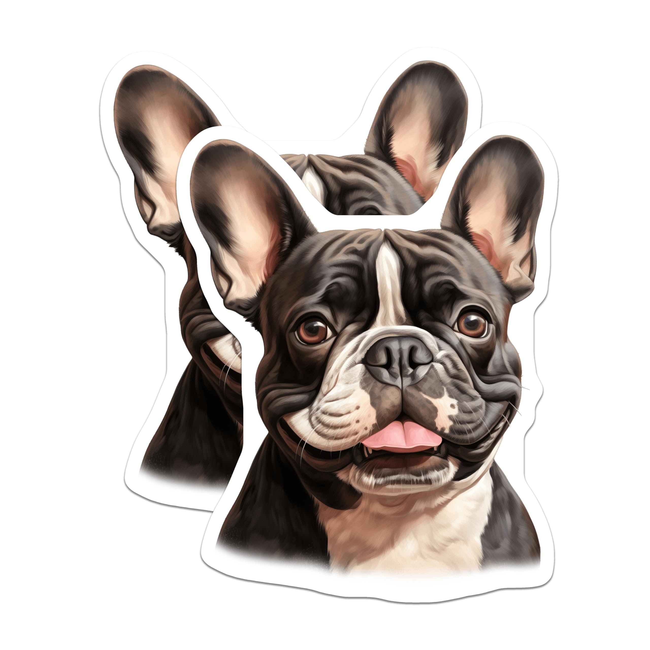 (2 Pack) French Bulldog Magnets - Cute Frenchie Dog Decor - Pet Lover Refrigerator Art - 5 Inches On Longest Side - Thick Durable Magnet - Made in USA - MAG24561