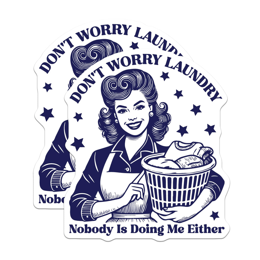 (2 Pack) Laundry Humor Magnets - Retro Housewife - Funny Chore Magnet - 5" On Longest Side - Premium Magnet - for Cars, Refrigerators, Toolboxes, Lockers - Made in USA - MAG14973