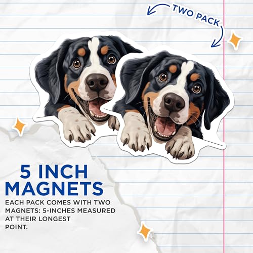(2 Pack) Animal Lovers Magnet - Fridge Accessories - Kitchen Decor - 5" On Longest Side - Sticks to Smooth Flat Surfaces - Made in USA - MAG10187