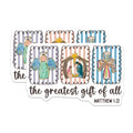 (2 Pack) Christian Christmas Magnets - Nativity Scene Decor - Matthew 1:21 Bible Verse - 5 Inches On Longest Side - Thick Durable Magnet - Made in USA - MAG28570