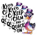 (3 Pack) Duck Decals - Laptop Decals - Keep Calm and Quack On - 3 Inches On Longest Side - Easy Peel & Apply - Made in USA - 3MCS7259