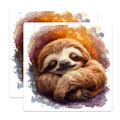 (2 Pack) Sleeping Sloth Magnets - Cute Animal Fridge Decor - Watercolor Nursery Art - Cozy Office Locker Magnets - 5 Inches On Longest Side - Thick Durable Magnet - Made in USA - MAG30848