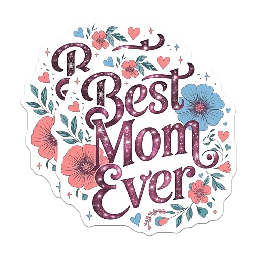 (2 Pack) Best Mom Ever Magnets Magnets - Mother's Day Decor - 5" On Longest Side - Made in USA - Sticks to Refrigerators & Metal Surfaces - MAG8613