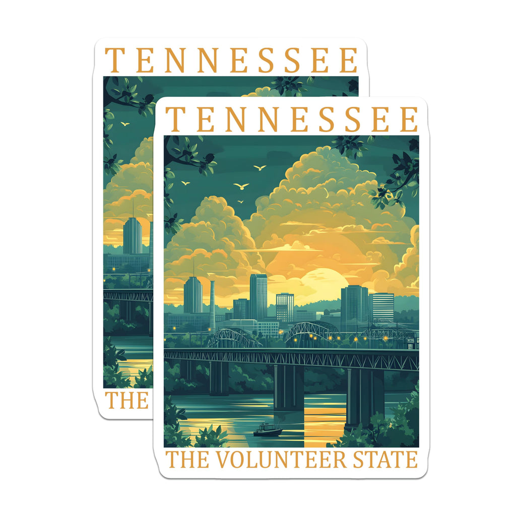(2 Pack) Tennessee Magnets - The Volunteer State Artwork - Tennessee Decor Souvenir - 5" On Longest Side - Premium Magnet - for Cars, Refrigerators, Toolboxes, Lockers - Made in USA - MAG18709