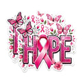 (2 Packs) Hope Pink Ribbon Breast Cancer Awareness Stickers - Pink Ribbon Decals - 5 Inches On Longest Side - Premium Vinyl Decal - Sticks to Any Smooth Flat Surface - Made in USA - BMCS2454