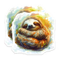 (2 Pack) Cute Sleeping Sloth Magnets - Cozy Animal Art - Peaceful Sloth Lover Aesthetic Fridge Accessory - 5 Inches On Longest Side - Thick Durable Magnet - Made in USA - MAG30723
