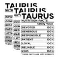 (3 Pack) Taurus Nutrition Facts Decals - Zodiac Sign Sticker - Astrology Lover Decals - 3 Inches On Longest Side - Easy Peel & Apply - Made in USA - 3MCS4103