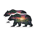 (2 Pack) Bear Forest Landscape Stickers - Nature Art Decals - Wildlife Scenery Stickers - 5" On Longest Side - Sticks to Smooth Flat Surfaces - Made in USA - BMCS6415