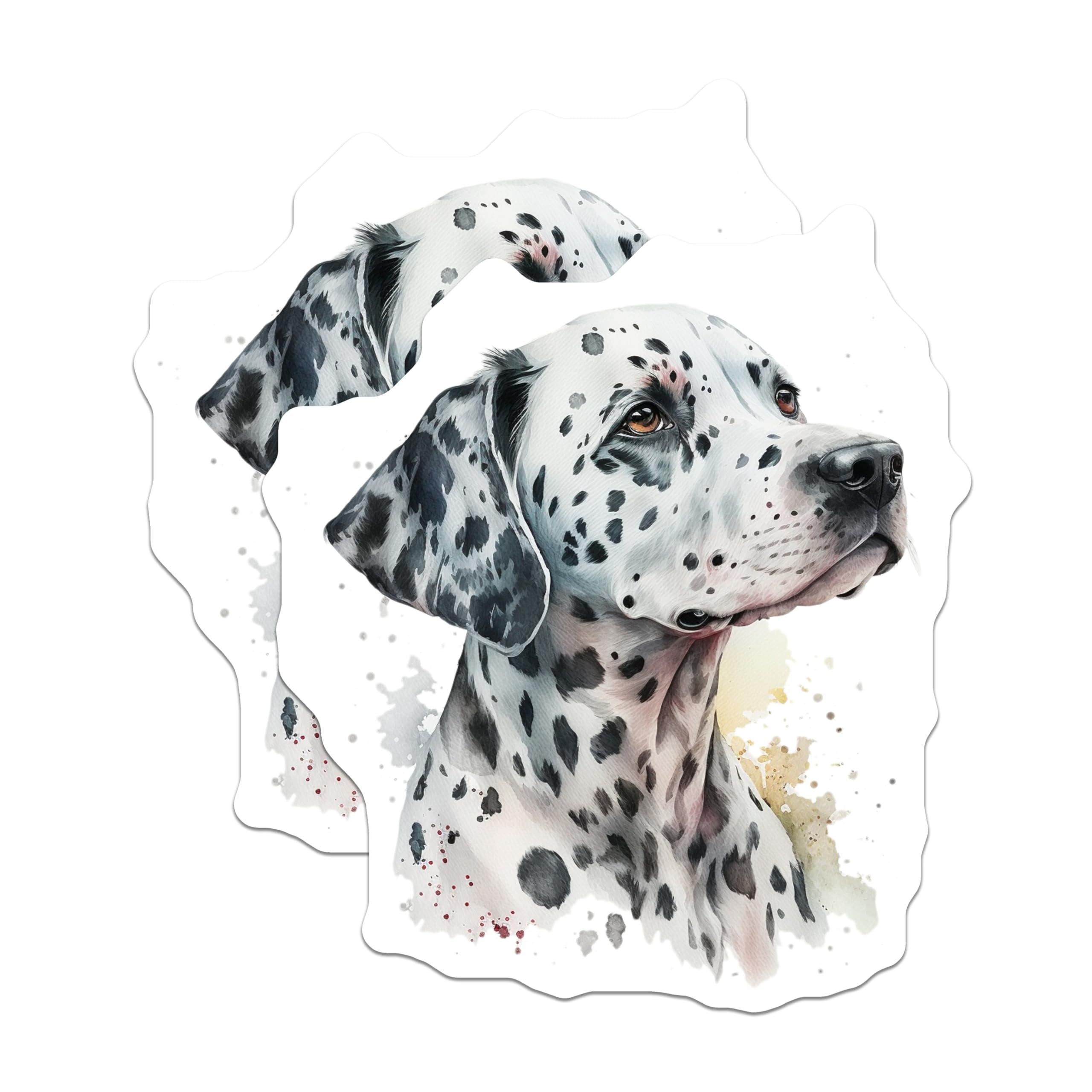 (2 Pack) Dalmatian Dog Magnets - Watercolor Pet Portrait - Unique Fridge Magnets - 5" On Longest Side - Premium Magnet - for Cars, Refrigerators, Toolboxes, Lockers - Made in USA - MAG15356