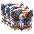 (3 Pack) American Eagle Decals - USA Flag - Patriotic Decor - 3 Inches On Longest Side - Easy Peel & Apply - Made in USA - 3MCS0252