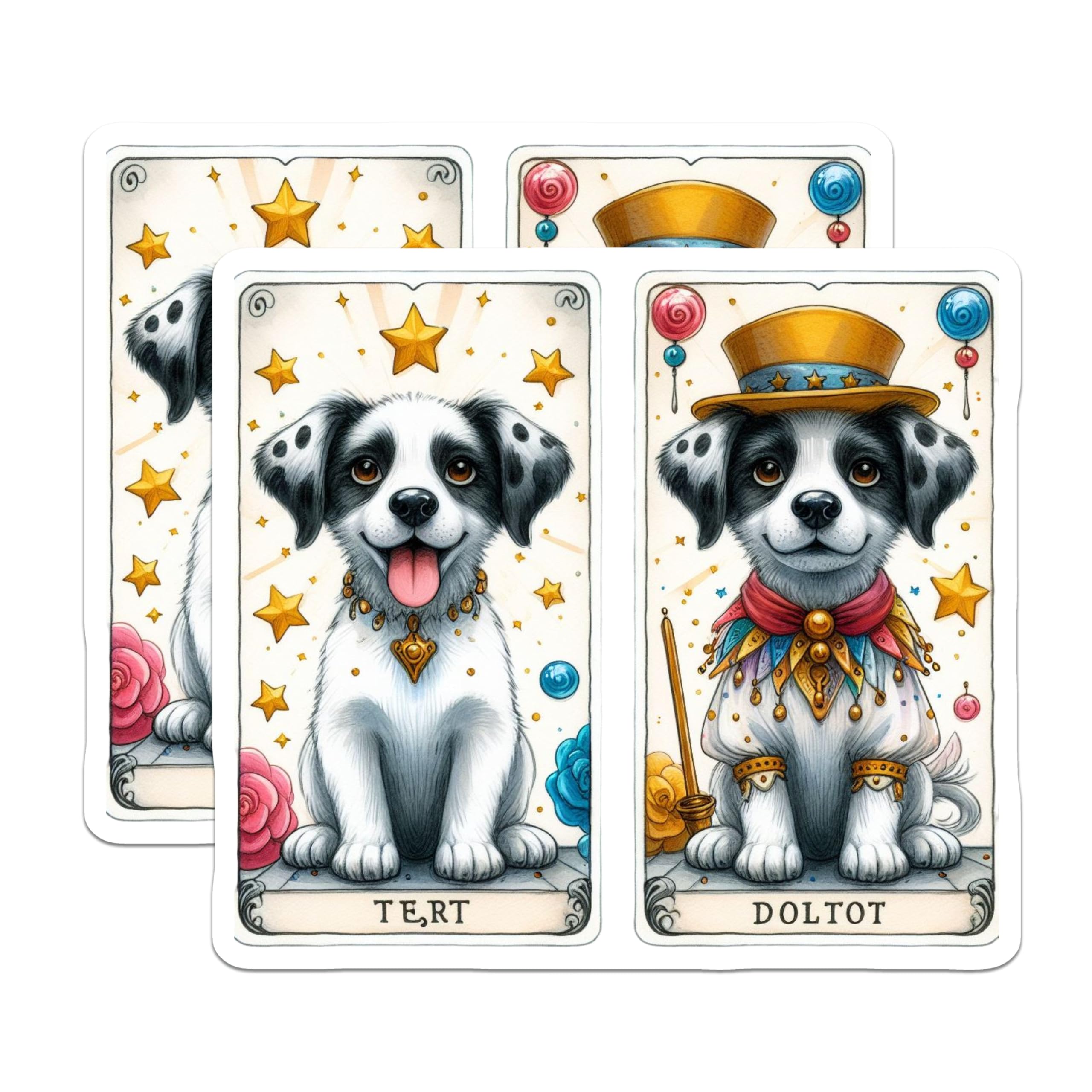 (2 Pack) Adorable Puppy Magnets - Whimsical Circus Dog Art - Starry Eyed Pet Lover Decor - Enchanting Refrigerator Magnets - 5 Inches On Longest Side - Thick Durable Magnet - Made in USA - MAG20744