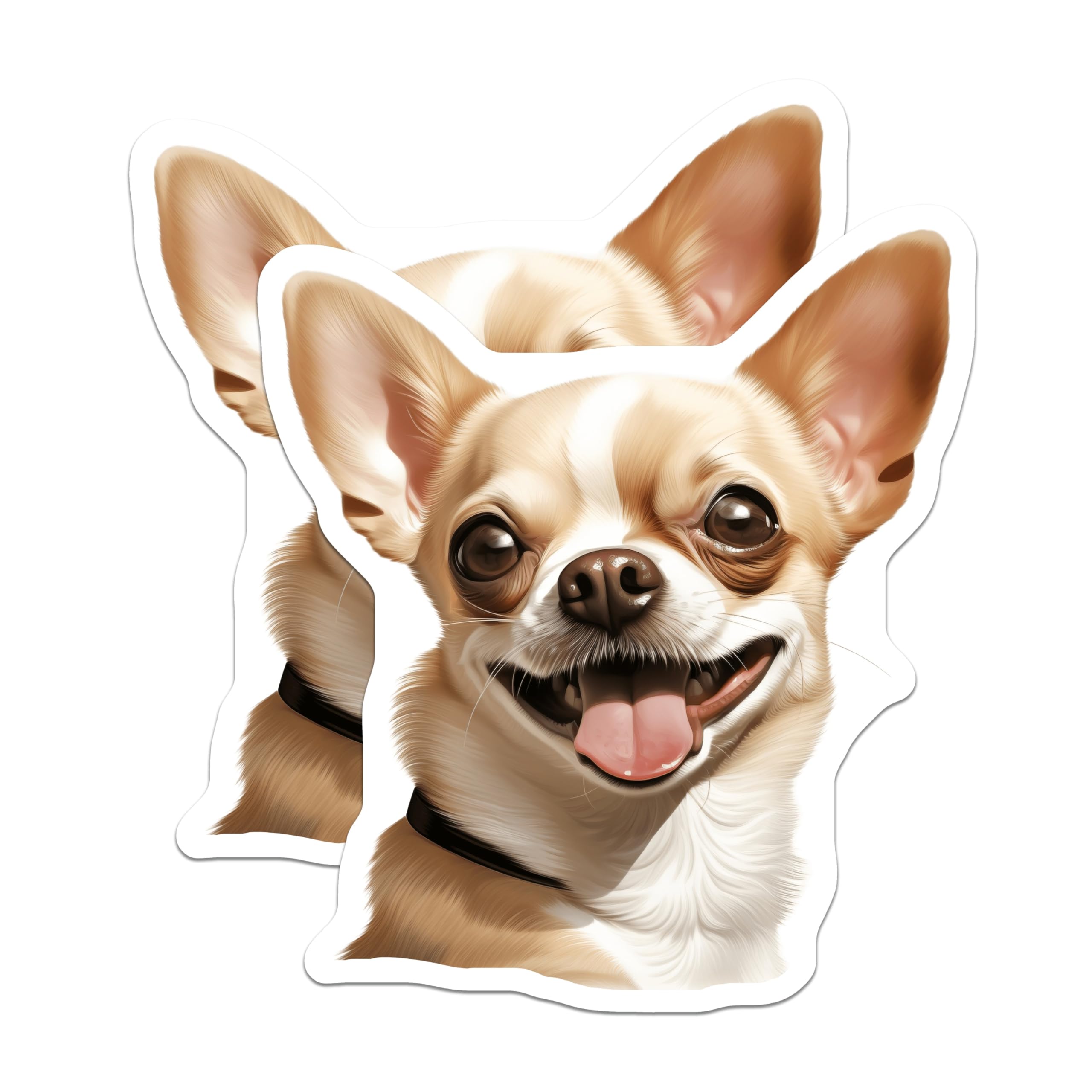 (2 Pack) Happy Chihuahua Magnets - Cute Dog Refrigerator Decor - Pet Owner Kitchen Accessories - Animal Lover Collectible - 5 Inches On Longest Side - Thick Durable Magnet - Made in USA - MAG26820