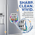 (2 Pack) Funny Skeleton Magnets - Rainbow Skeleton Magnet - Humorous Fat Skinny Magnet - 5" On Longest Side - for Cars, Fridges, Toolboxes - Made in USA - MAG4403