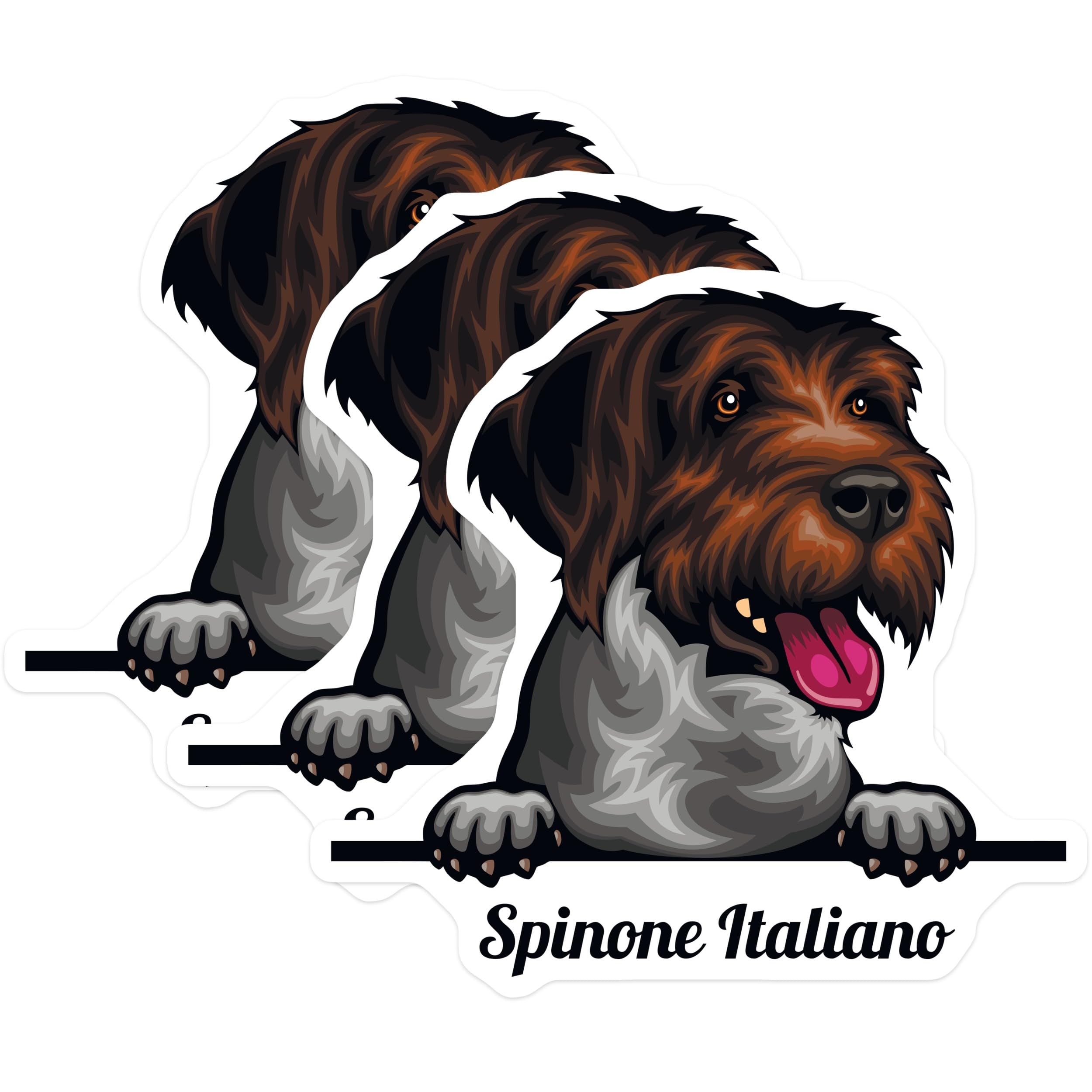 (3 Pack) Spinone Italiano Decals - Dog Breed Stickers - Italian Pointer - 3 Inches On Longest Side - Easy Peel & Apply - Made in USA - 3MCS2995