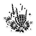 (2 Pack) Skeleton Hand Magnets - Rock On Flowers - Skull Fridge Magnets - 5" On Longest Side - Premium Magnet - for Cars, Refrigerators, Toolboxes, Lockers - Made in USA - MAG16912