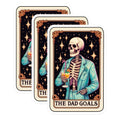 (3 Pack) Dad Goals Decals - Skeleton Drink - Funny Dad Joke Decals - 3 Inches On Longest Side - Easy Peel & Apply - Made in USA - 3MCS4146