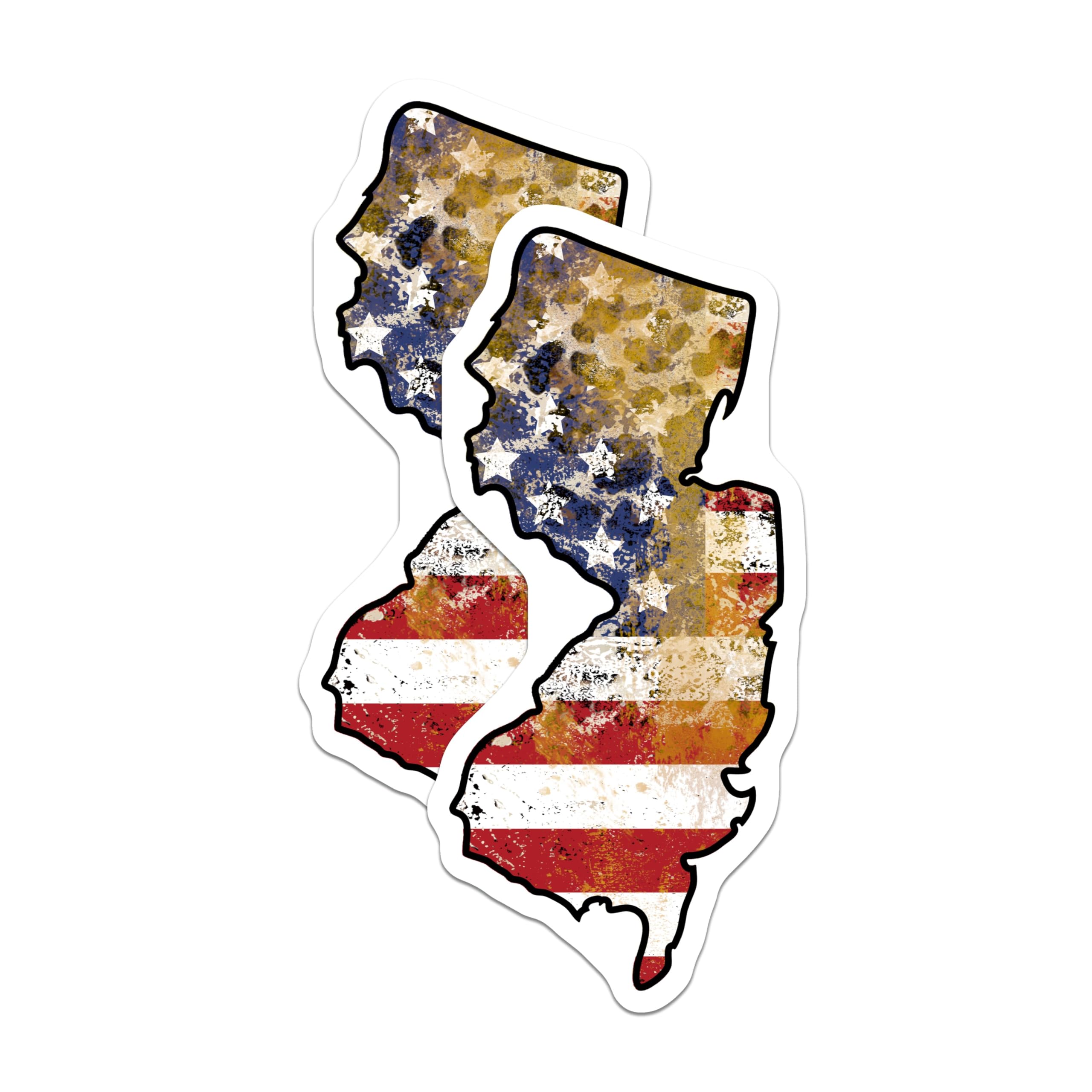 (2 Pack) New Jersey Flag Magnets - NJ State Pride - USA Map Magnets - 5" On Longest Side - Premium Magnet - for Cars, Refrigerators, Toolboxes, Lockers - Made in USA - MAG17529