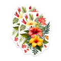 (2 Pack) Tropical Hibiscus Magnets - Vibrant Floral Bouquet - Exotic Botanical Art Decor - 5 Inches On Longest Side - Thick Durable Magnet - Made in USA - MAG19890