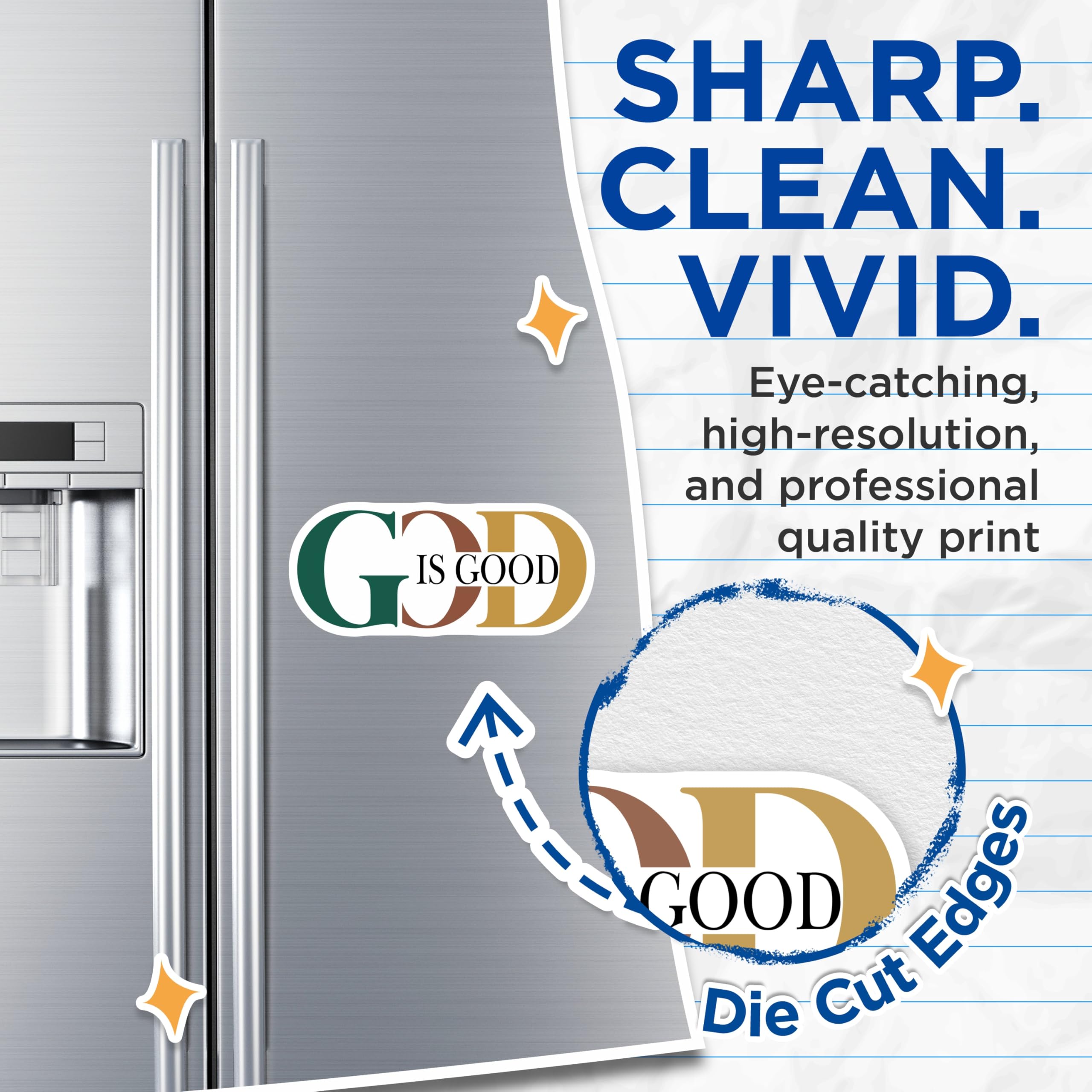 (2 Pack) God is Good Magnets - Christian Refrigerator Decor - Inspirational Scripture Motto - 5 Inches On Longest Side - Thick Durable Magnet - Made in USA - MAG26910