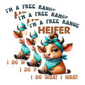 (3 Pack) Heifer Decals - Funny Cow - Free Range Heifer - Animal Decals - 3 Inches On Longest Side - Easy Peel & Apply - Made in USA - 3MCS2552