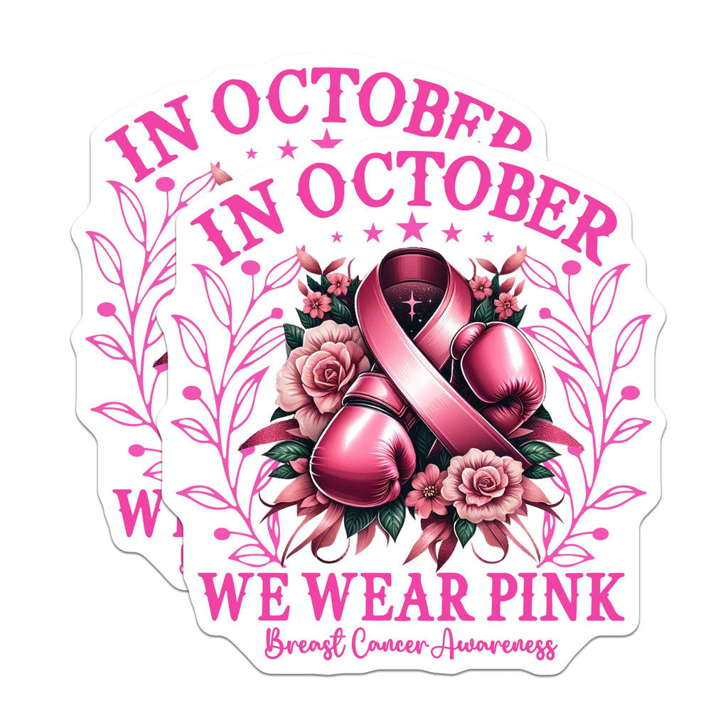 (2 Pack) Breast Cancer Awareness Magnets - Pink Ribbon Magnet - We Wear Pink Support - 5" On Longest Side - Premium Magnet - for Cars, Refrigerators, Toolboxes, Lockers - Made in USA - MAG16905