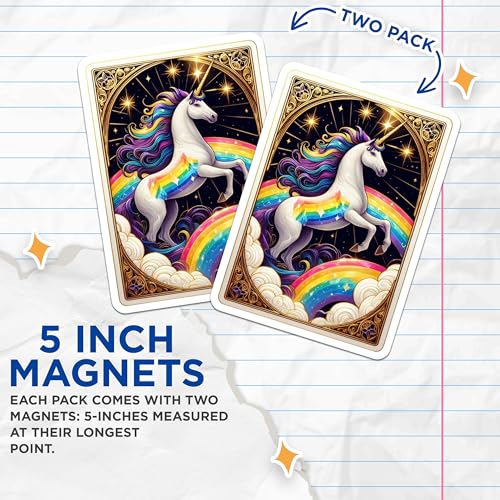 (2 Pack) Colorful Fridge Decor Magnet - 5" On Longest Side - Sticks to Smooth Flat Surfaces - Made in USA - MAG10136