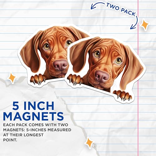 (2 Pack) Adorable Pet Decor Magnet - 5" On Longest Side - Sticks to Smooth Flat Surfaces - Made in USA - MAG10330
