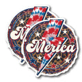 (2 Pack) Merica Stickers - Red White and Blue with Cheetah Print - 5" On Longest Side - for Car, Truck, SUV - Easy Peel and Stick Vinyl Decals - Made in USA - BMCS0116