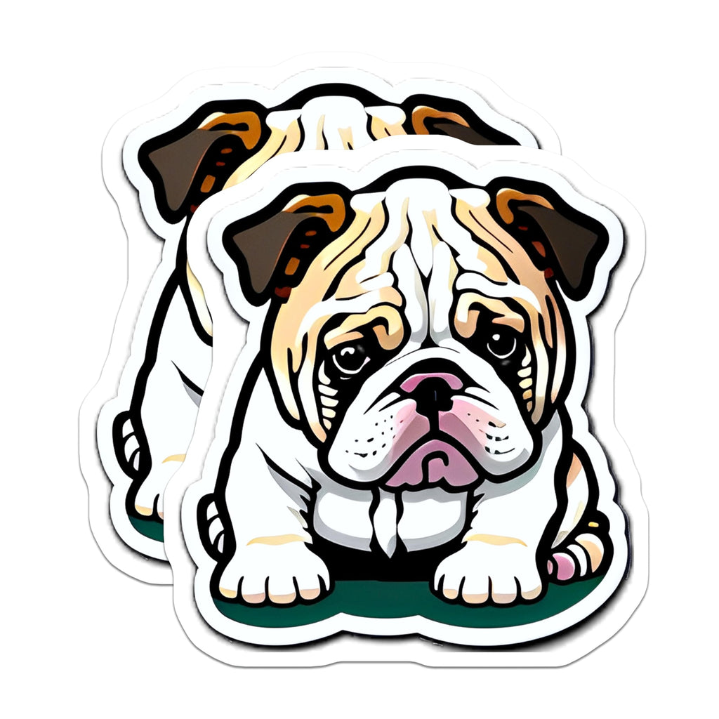 (2 Pack) English Bulldog Magnets - Cute Puppy Dog Decor - Animal Lover Fridge Accent - Canine Pet Refrigerator Display - 5 Inches On Longest Side - Thick Durable Magnet - Made in USA - MAG20636