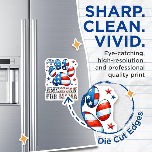 (2 Pack) American Fur Mama Magnets - Patriotic Dog Lover Decor - 5" On Longest Side - for Cars, Fridges, Toolboxes - Made in USA - MAG7454